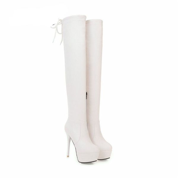 

boots women's high-heeled knee long tube large size pole dance, Black