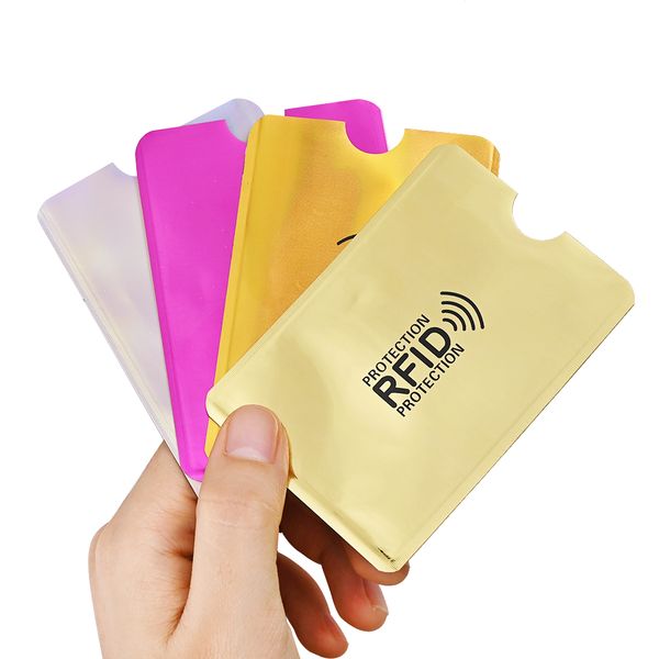 

anti rfid wallet blocking reader lock bank card holder id bank card case cover protection metal credit nfc holder, Red;black