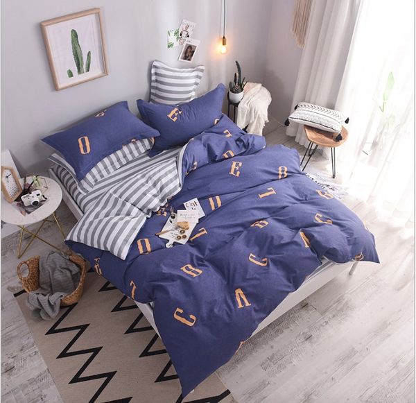 

flower print sheet pillowcase and duvet cover sets 100% cotton bedlinen double size bedding set for home use
