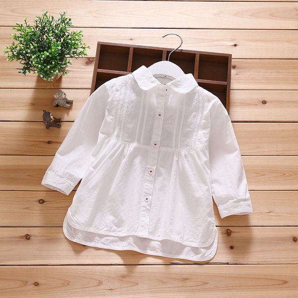 

baby girls blouse spring autumn kids shirt girl long seelve blouses children clothes toddler infant 90~130 white, White;black