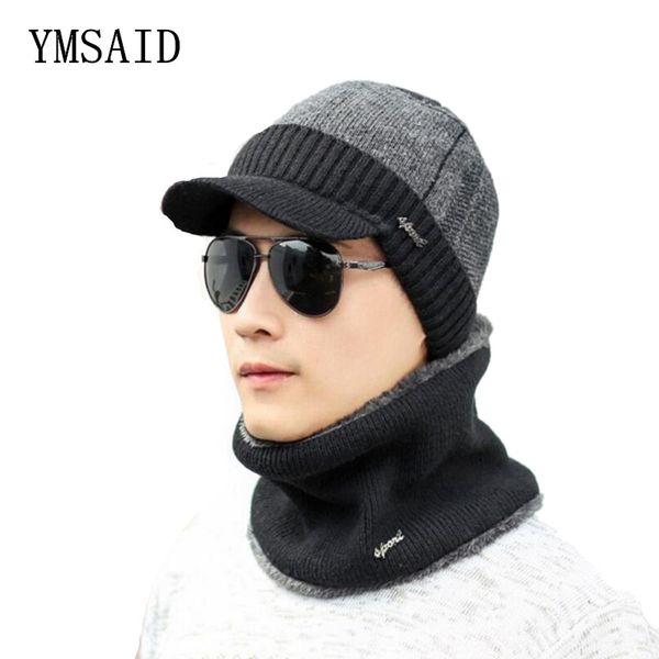 

ymsaid winter hats skullies beanies hat winter beanies for men women wool scarf caps balaclava mask gorras bonnet knitted hat