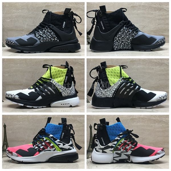 

сокращение х presto mid кроссовки розовый серый желтый prestos женщины мужские кроссовки кроссовки fly аутентичные air zapatos deportivos с