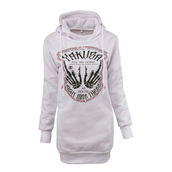 

womens designer printed sleeve loose hooded sweater casual long coat women4f9y, Black;brown