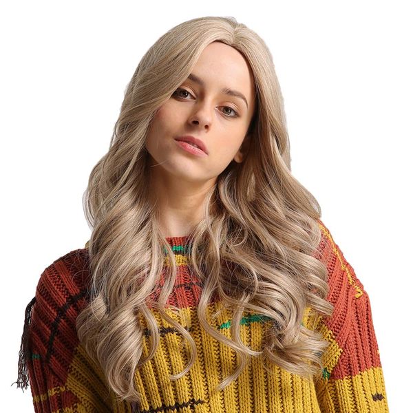 

women long curly hair full wigs resistant synthetic hair wigs 24 inch, Black