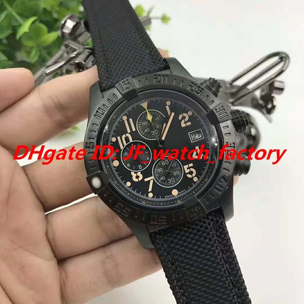 

new orologio di lusso men watch avenger stainless steel nylon strap japan vk quartz chronograph black small dial work folding buckle 1884, Slivery;brown