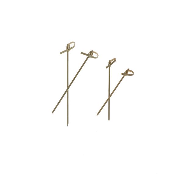 

100pcs tie knot bamboo food picks fruit fork sticks buffet cupcake ers cocktail forks wedding festival decoration 9/12cm