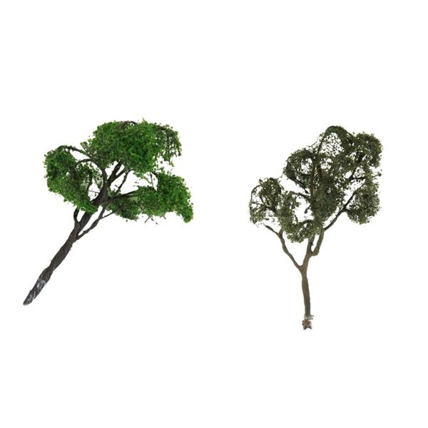 

2pcs mini metal wire elm maple tree model painted 1/75 ho for scene building