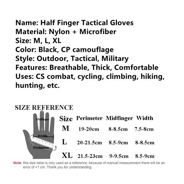

fingerless tactical gloves military multicam camo outdoor anti-slip cs battle shooting paintball airsoft army hunting gloves
