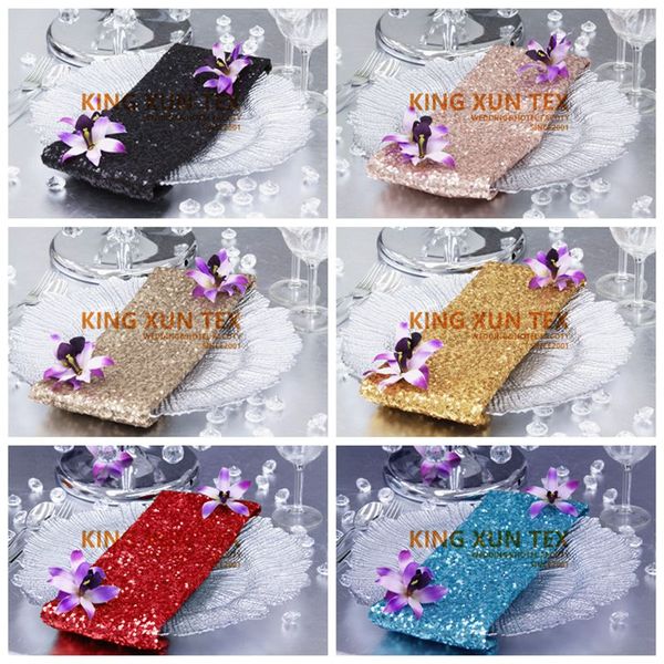 

50pcs sequin table napkin table cloth napkins for wedding event party decoration