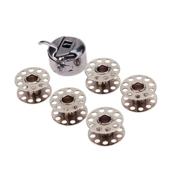 

household industrial sewing machine 1pc bobbin case + 5pcs bobbins, Black