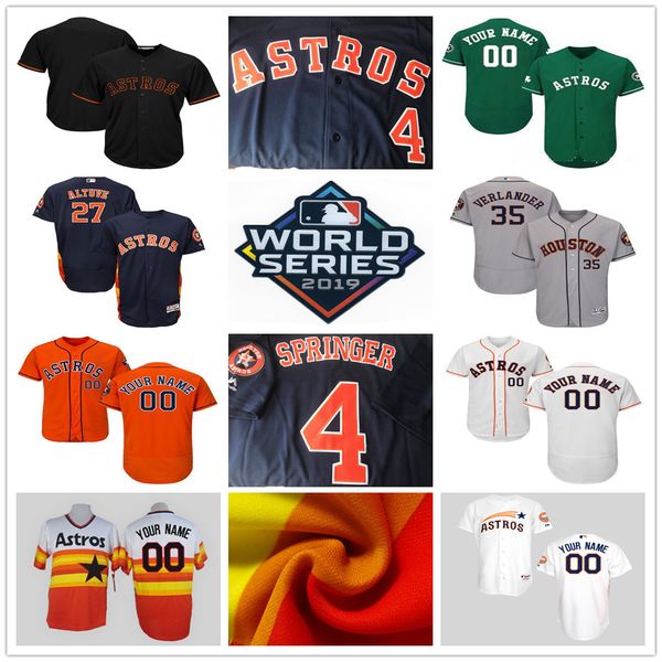 

Houston 2019 World Series Astros Jersey Gerrit Cole Yordan Alvarez Alex Bregman Jose Altuve Springer Correa Justin Verlander Youth Lady Mens