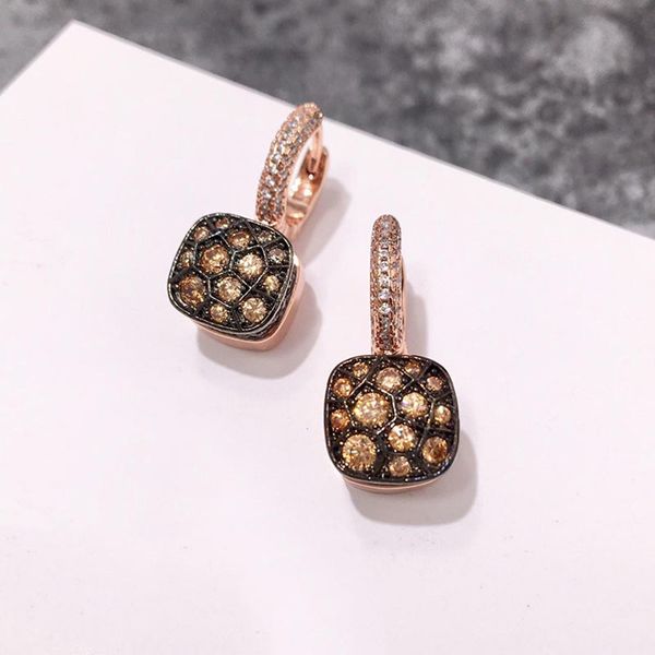 

new fashion honeycomb style blue green yellow rose rhinestone hanging earrings for bridal wedding party jewelry bijoux gift, Silver
