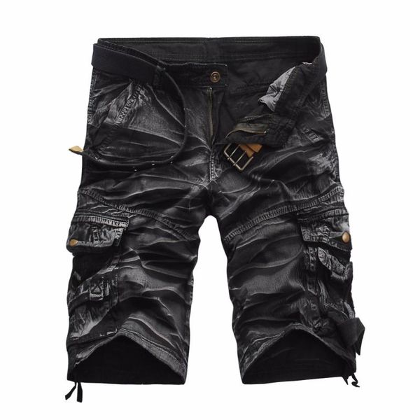 

mens shorts men's fashion loose cargo shorts men summer casual beach camouflage male plus size work pants, White;black