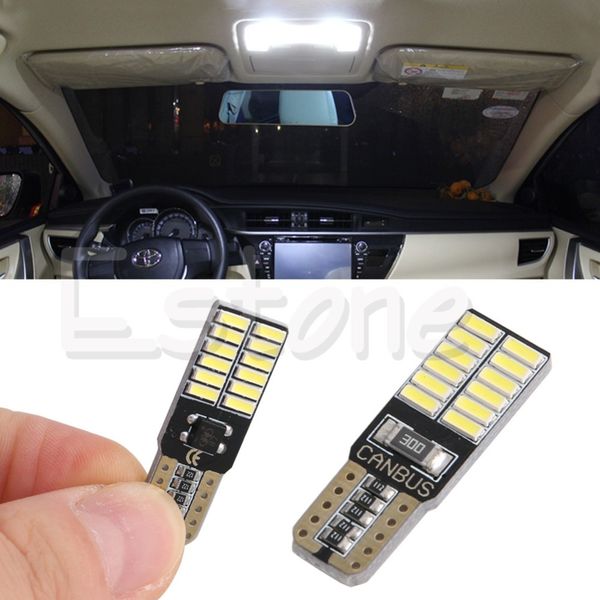 

car light 1pc white 24 smd 4014 led side light bulbs canbus error 194 w5w led car styling