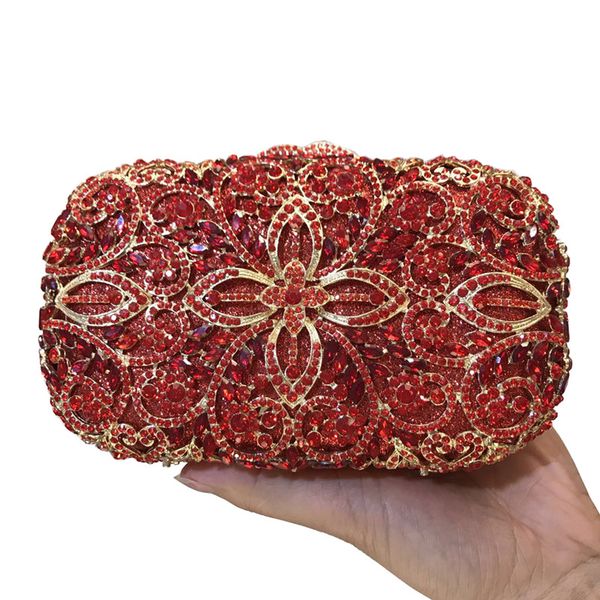 

luxury crystal evening bags crystal clutch evening bag for women metal floral womans bags designers 2020