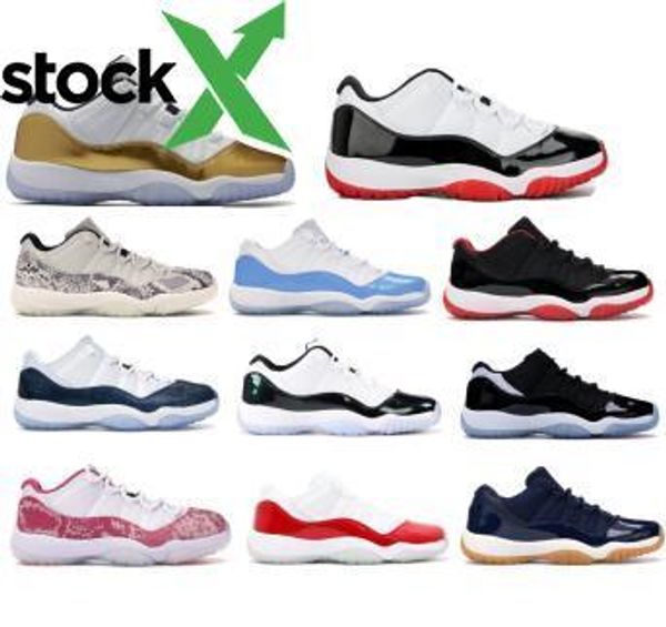

11 11s new 2020 basketball shoes low gold concord meets bred snakeskin cherry barons snake barons for men women authentic trainers sneakers, Black