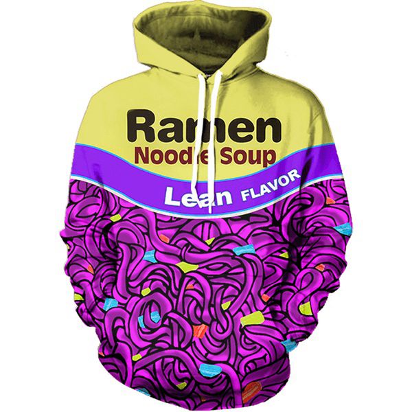 

new funny printed 3d women/mens hoodies ramen noodle pullovers front pocket drawstring beef sweatshirt street wear rp057, Black