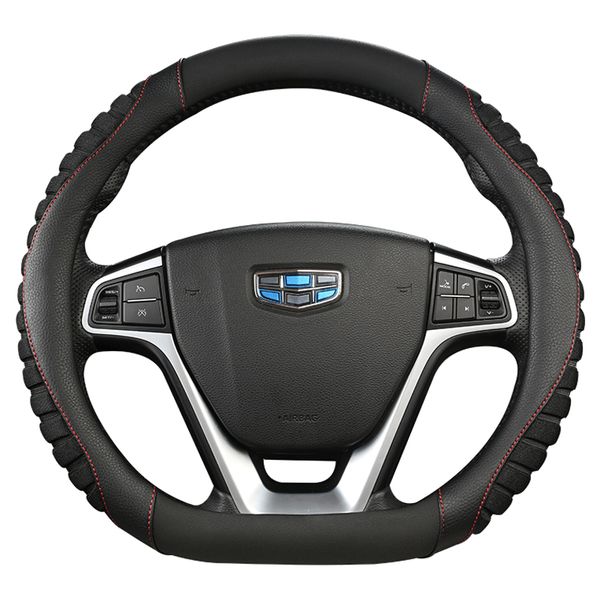 

dermay d shape steering wheel cover leather + ice silk for vw geely ing