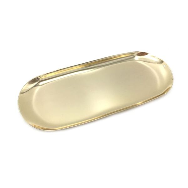 

nordic style stainless steel cosmetic jewelry organizer wax candle tray holder oval shape multifunction cake snack food storage