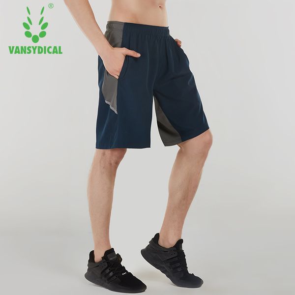 

men's running shorts knee-length basketball training shorts elastic waist fitness workout, Black;blue