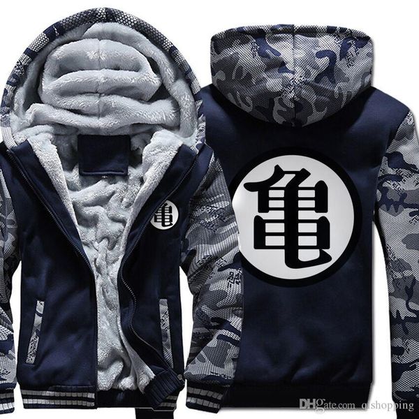 

roshi hoodie camouflage coat cardigan coat winter thicken fleece cotton coat cashmere hoodie zipper jacket warm jacket us eu size, Blue;black