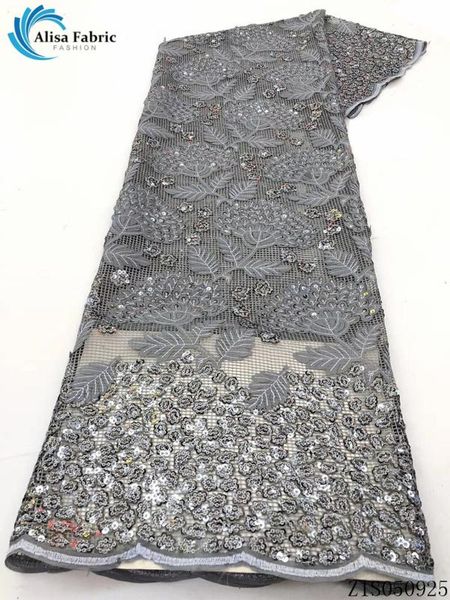 

alisa gray african embroidered coarse mesh fabrics french lace with sequins 5 yards/piece nigerian net laces fabrics for dresses, Pink;blue