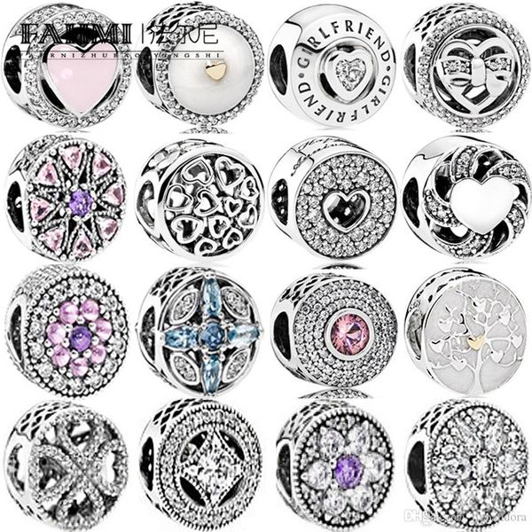 

fahmi 100% 925 sterling silver 1:1 charm radiant bloom rosy radiant splendour anniversary wonderful love enamel tree of hearts loving ties, Black