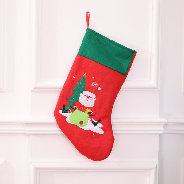 

christmas decoration gifts santa claus socks christmas small gift bags non-woven embroidered socks wholesale