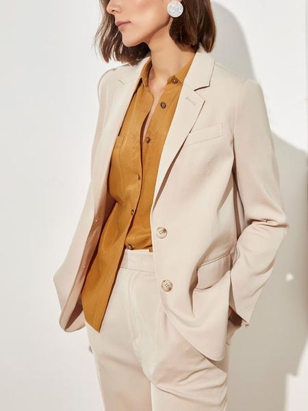 

2020 new fashion women's casual fashion suit jacket women beige suit spring and autumn, White;black