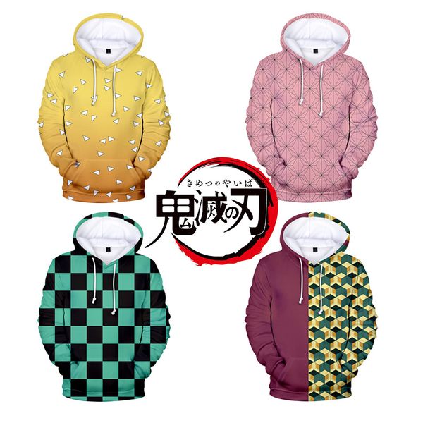 

3d cool new arrival demon slayer kimetsu no yaiba hoodie sweatshirt trend style hit hop women/men streetwear winter clothes, Black