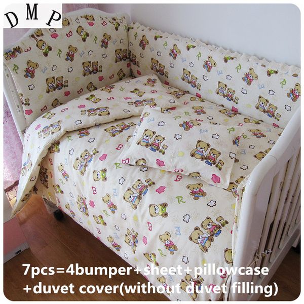 

promotion 6/7pcs kid baby bedding set,easy to wash,infant crib bedding,120*60/120*70cm