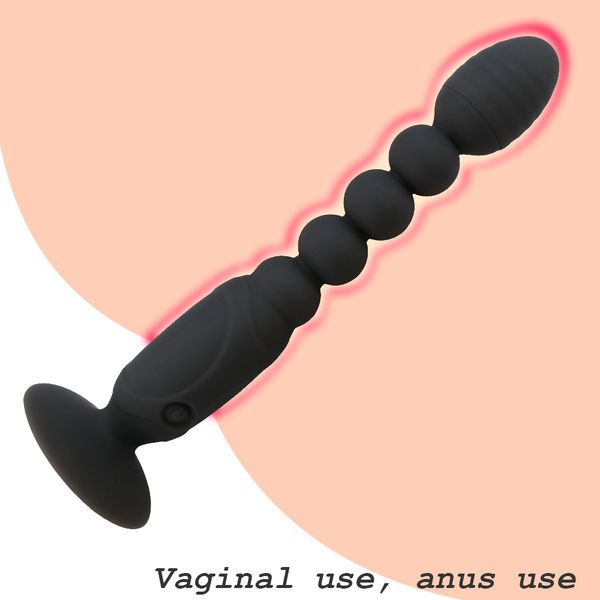 Silicone USB Contas Anais Recarregáveis vibrador de topo Sex Toys for Men Long Anus Vibrator Anal Plugs Produto Adulto Para Gay Y200421