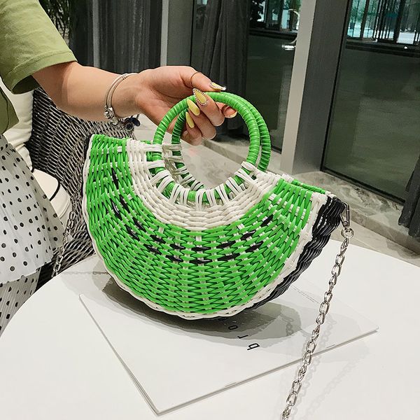 

female straw beach tote shell crossbody bags for women 2019 summer wicker handbags ladies rattan shoulder messenger bag