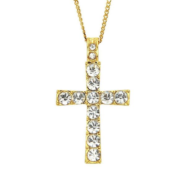 

2020 designer necklace hip hop alloy golden cross pendant necklace cuban religious jewish pendant chain fashion accessories, Black