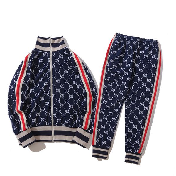 

2020 brand designersmen's suits fashion printed pattern slim fit tracksuits for men jacket zipper cardigan tracksuits size -3xl, Gray