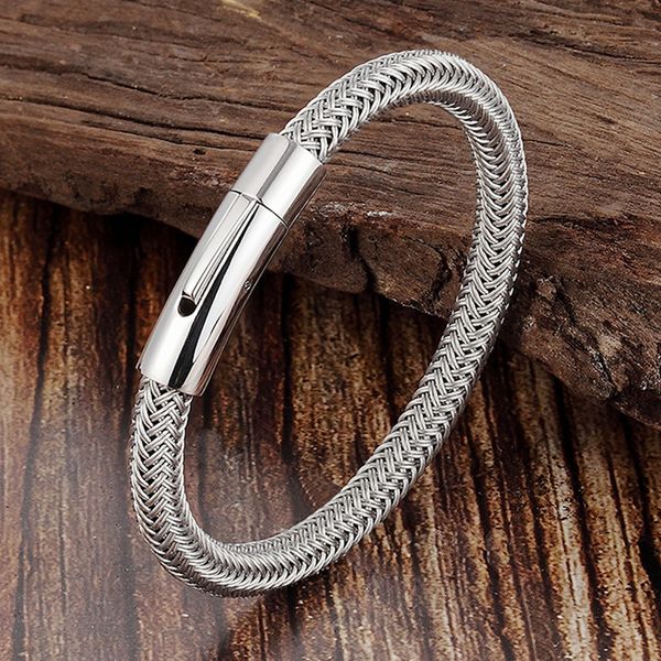 

steel bracelet man glamour titanium wire bracelet magnet pin europe and the united states sell like cakes, Black