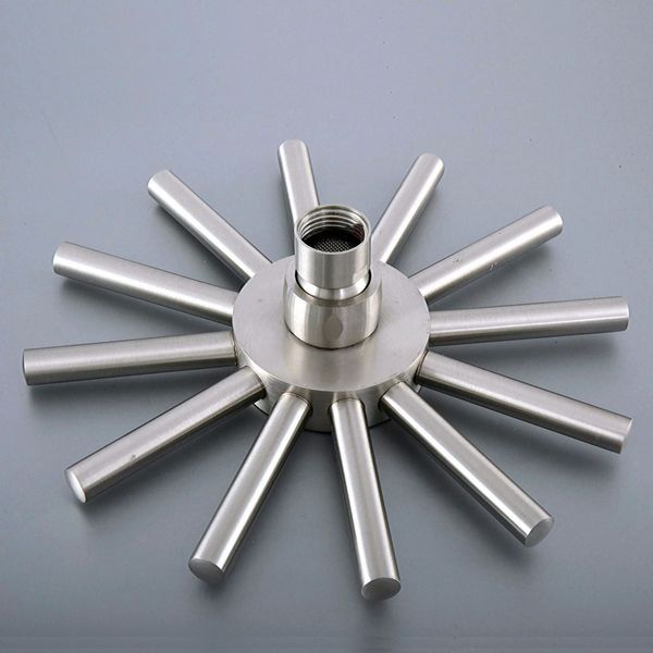 

bathroom accessory 7.7" inch brushed nickel brass water saving sunflower shape rain shower head bathroom fitting ash270
