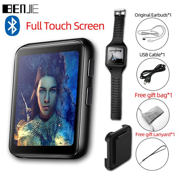 

benjie k1 mini clip mp3 full touch screen bluetooth mp3 player portable music player for running with fm radio,recorder,e-book