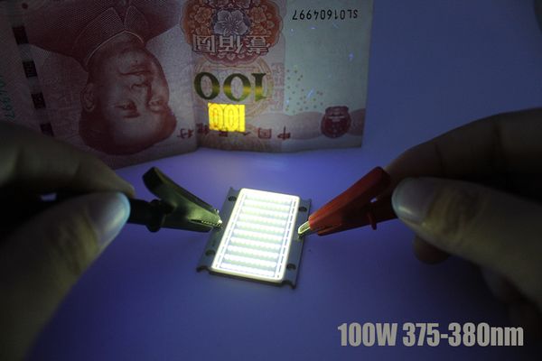 Freeshipping 100 W 420nm 395nm 380nm 365nm Mor LED Bakır PCB 3500mA 30-36 V UltraViolet Lamba Düz Yataklı Yazıcı Için UV Tutkal Kür Işık