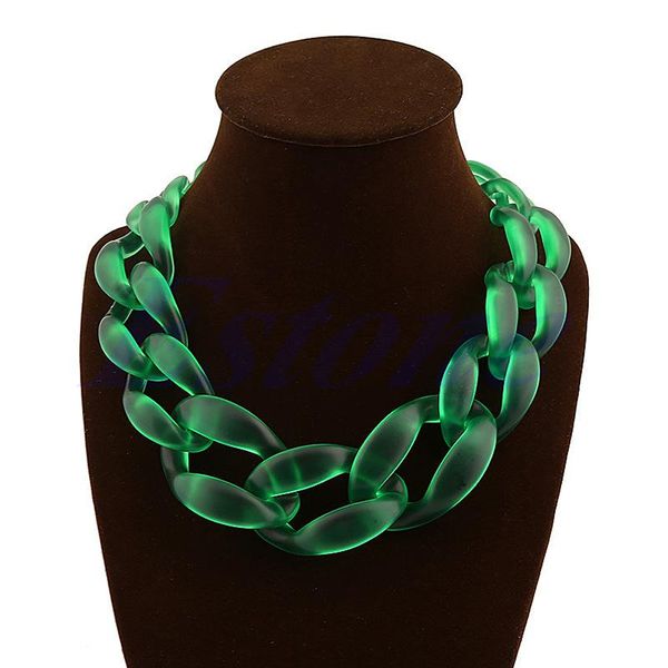 

drop&wholesale fashion jewelry acrylic collar chunky choker statement chain necklace pendant apr28, Silver