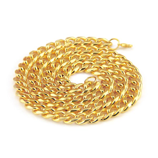 New Fashion Mens Gold Bling Cuban Curb Link Chain Collana Personalizzata Hip Hop Catene lunghe Miami Street Rapper Gioielli Regali per uomini Ragazzi