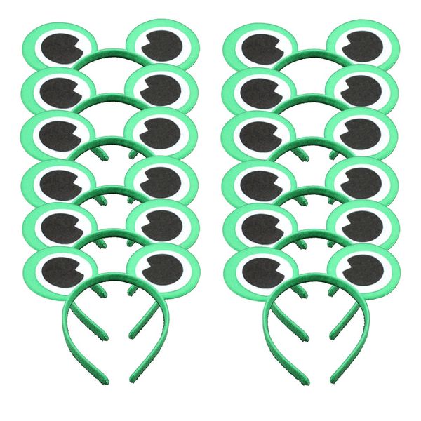 

12pcs/lot green frog mouse ears headband for party baby shower birthday halloween boys girls mum hair accessorie (12 green frog)