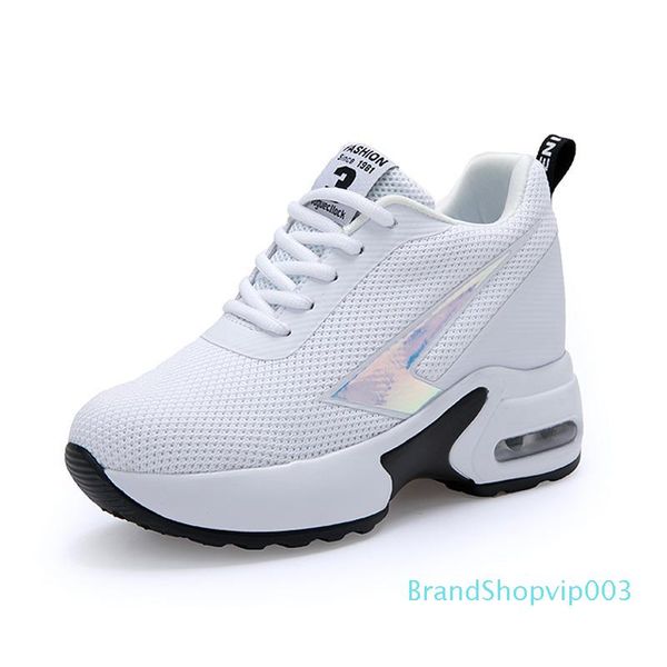 

fashion air mesh height casual shoes woman heels women wedge sneakers, Black;white