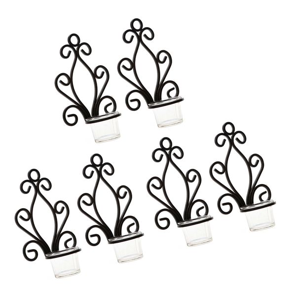 

6pcs antique iron tea light holders candle votive wall mounted candlestick