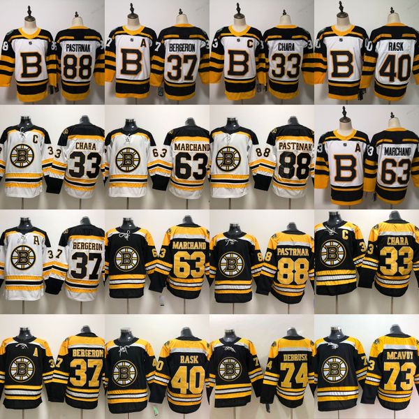 

37 patrice bergeron 2019 boston bruins 33 zdeno chara 73 charlie mcavoy 47 torey krug 88 david pastrnak 63 brad marchand 4 bobby orr jersey, Black;red