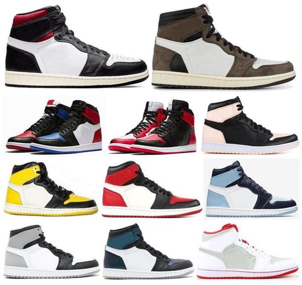 

high og 1s travis scotts gym red homage to home yellow toe basketball shoes men 1 crimson tint chameleon barons sneakers with box