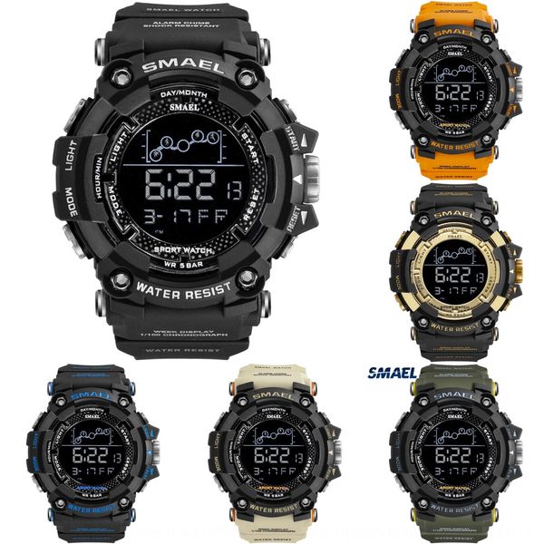

eyjhu smael/ smale 1802 luminous electronic single display multifunctional electronic sports waterproof student watch calendar week luminous, Blue