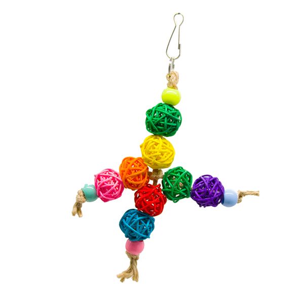 

bird parrot chew toy colorful rattan balls quick link to the cage