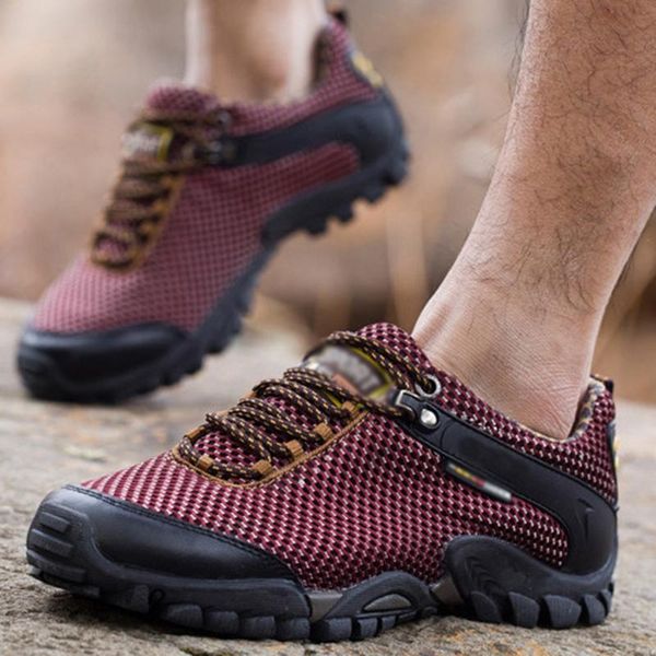 

men's outdoor shoes climbing hiking sport breathable sneakers speedcross male zapatillas hombre non-slip sports shoes, Black