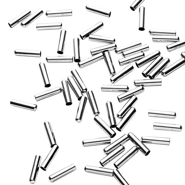 

50pcs durable replacement shoelace tips lock clips diy seamless decoration fashion repair luxury metal aglets rustproof ends, Black